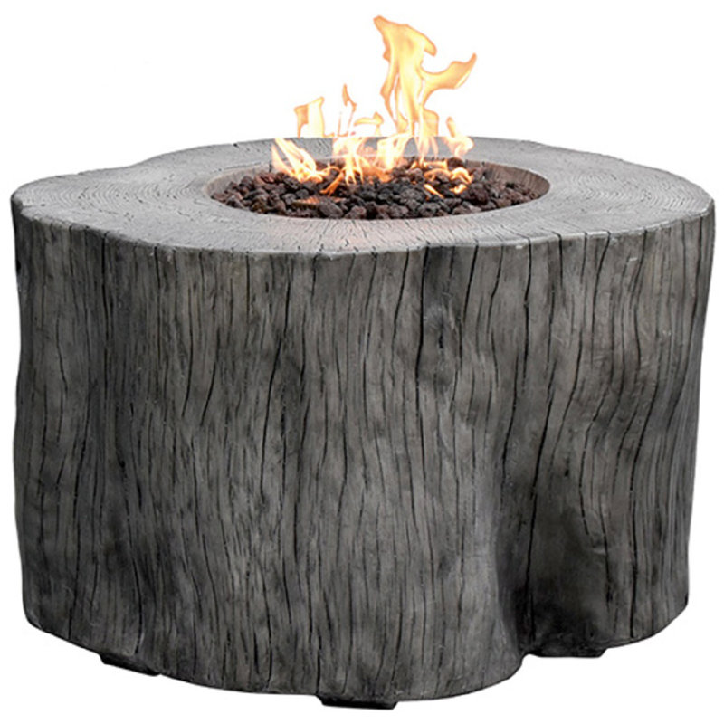 Union Rustic Muhammad Outdoor Concrete Propane Fire Pit Wayfair